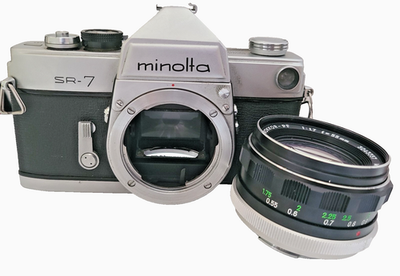 Minolta SR-7 SLR Film Camera w MC Rokkor-PF 55mm f/1.7 Lens