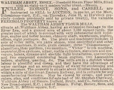1902 Waltham Abbey Mehlmühlen zu verkaufen Essex 