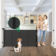 Extra Wide Retractable Baby  Dog Gate - 85" Indoor/Outdoor Safety Barrier