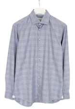 STENSTROMS Fitted Body Twofold Super Cotton Formal Shirt Men's UK 42 Check