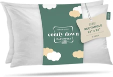 14X24 Decorative Throw Pillow Insert, down and Feathers Fill, 100% Cotton Cover