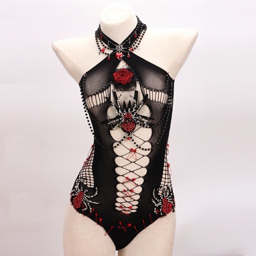 Punk Rock Goth Grunge Hip Hop Gothic Tank Rose Y2K TOPS E-Girls Spiders Pin - Picture 11 of 19