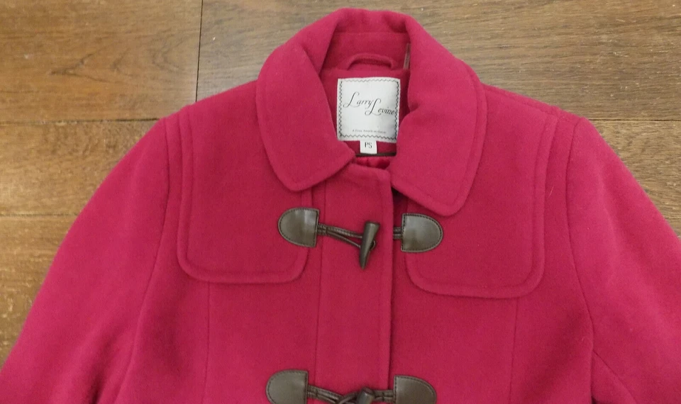 Abrigo de Día Larry Levine PS Fucsia Rosa Caliente Mezcla de Lana Clásico Cremallera Usado en Excelente Condición Lindo Foto 2 de 4