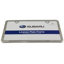 Subaru Slim Line License Plate Frame Polished Stainless Steel Oem New Soa342l104