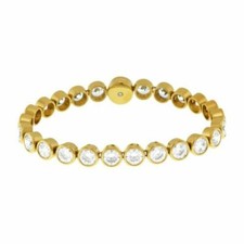 NEW MICHAEL KORS GOLD TONE,CUBIC ZIRCONIA GLITZ TENNIS BRACELET MKJ4791+BOX