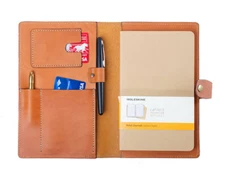 for B5 book jacket cover notebook slipcase case bag pocket cow leather brown 807