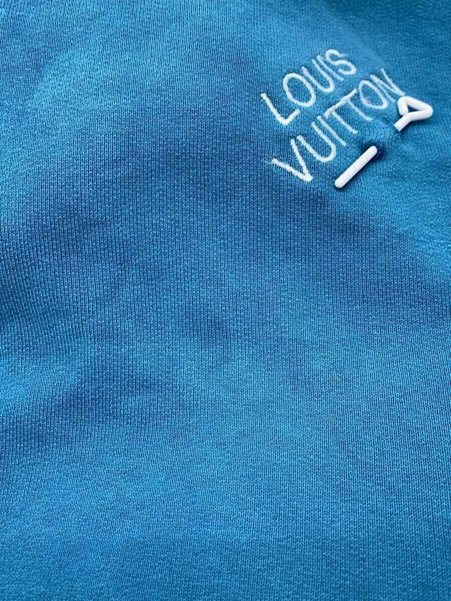 LOUIS VUITTON（LV） Felpa con cappuccio LOUIS VUITTON L cotone blu RM222E 22AW firma stampa logo usata