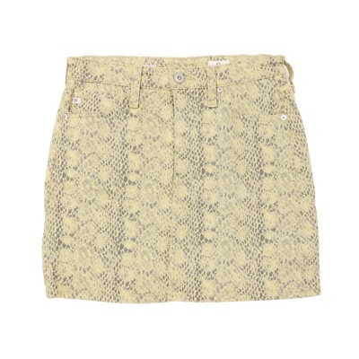 AG ADRIANO GOLDSHMIED The Vera Denim Mini Skirt 28R  Python Snake NEW B85