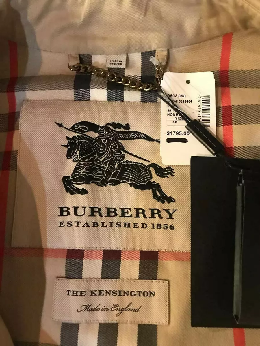 Tage af Bevæger sig ikke mumlende New with Tag Burberry Men Kensington Mid Length Trench Coat Honey Size US  48 2XL | eBay