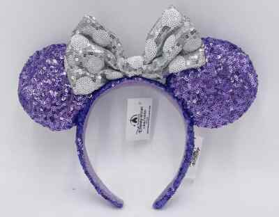 Disney Parks Light Purple Sequin Minnie Ears Shanghai Disneyland Headband NWT NEW Purple Sequined Minnie Ear Headband at Walt Disney World  main image 2