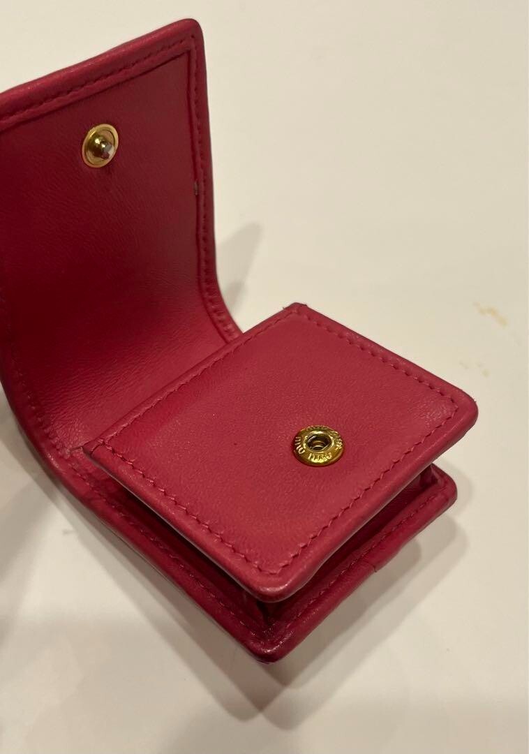 MIU MIU Matelasse Airpods Case with Chain Necklace Pink Leather
