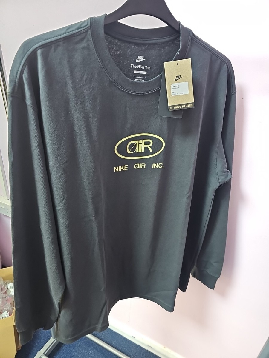 MEN'S NIKE Clean Air GFX Long Sleeve T-ShirtAnthraciteSize Uk