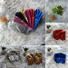 Fluorescent Elastic Dance Performance Gloves Spandex Thin Gold and Silver Patent