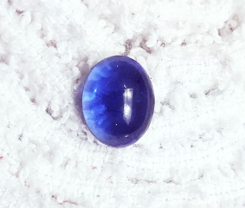 Pendentif Saphir Bleu Poli Avec œillet Argent 925 – Pierre Roulée Naturelle, Neuf Sans Emballage