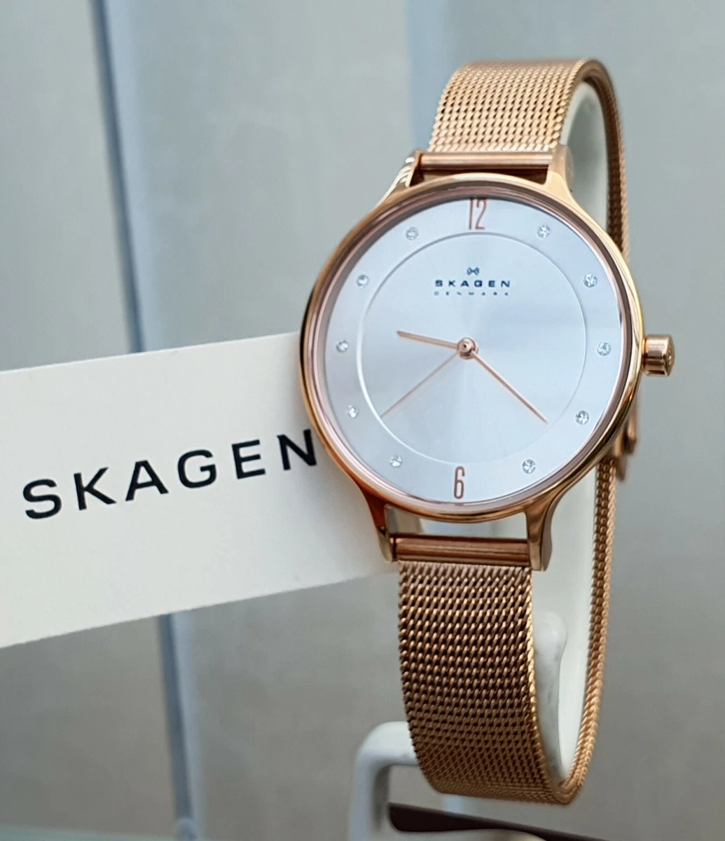 Skagen rose gold cheap ladies watches
