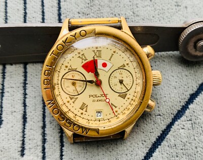 みっつ様GOLDウールメルトンxACETATESOUVENI Collectible watch POLJOT Moscow 1991 Tokyo 3133 chronograph 23