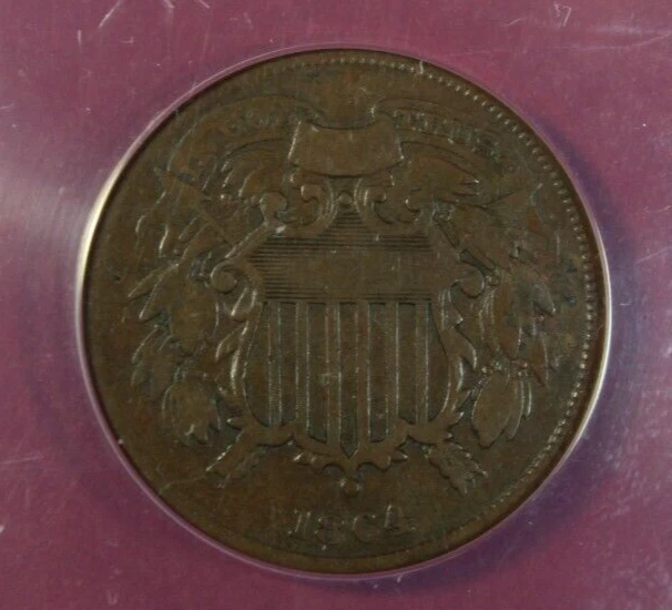 1864 SMALL MOTTO TWO CENT PIECE ANACS F12 - Image 2 of 4