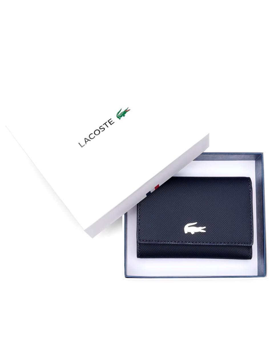 【LACOSTE】Anna Flap Half-Wallet ★送料関税込★追跡可能★ Lacoste Women's Anna Snap Close Flap Billfold Wallet- Blue