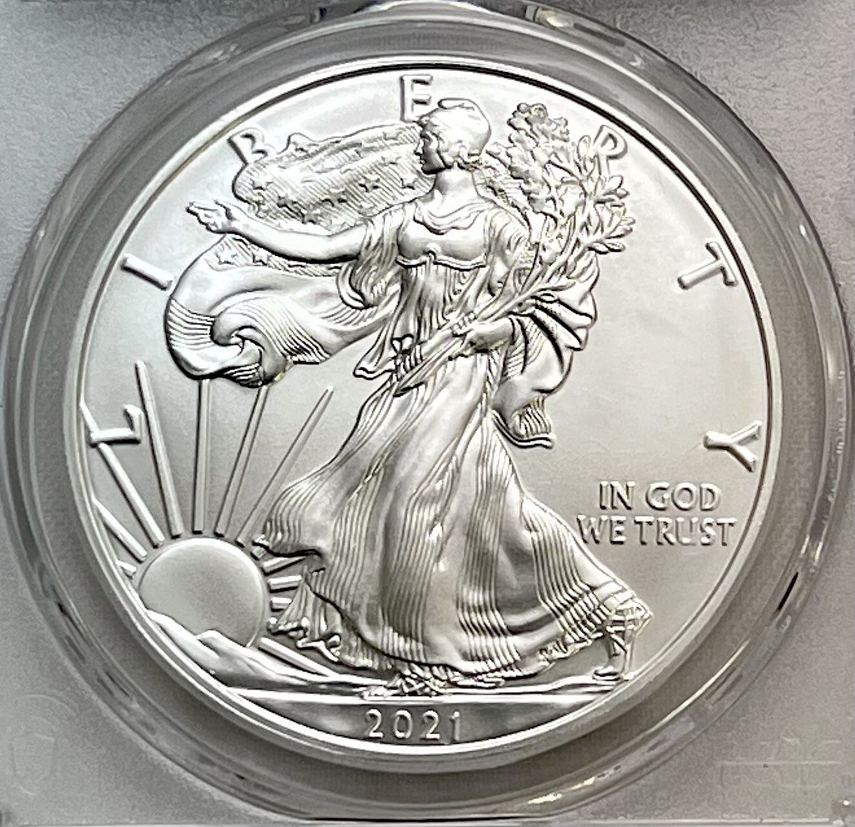 2021-S Silver Eagle T1 Emergency Issue First Day Issue PCGS 35