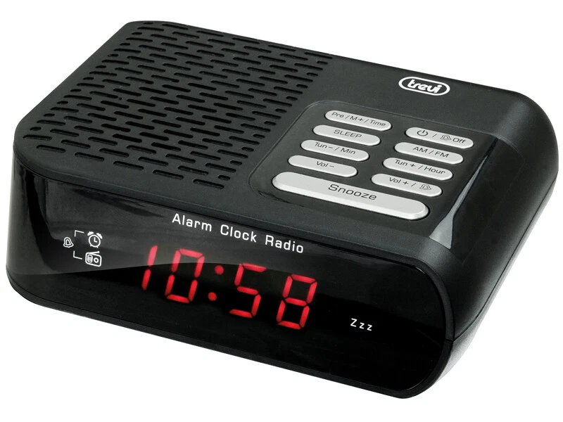 Radiosveglia Elettronica Digitale Nero Trevi RC 827 D Orologio Sveglia NUOVO
