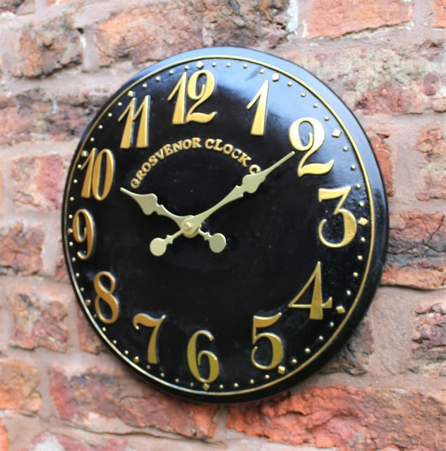 by About Time Antique White 38cm 15 Perfect Time Radio Controlled Outdoor Garden Wall Clock