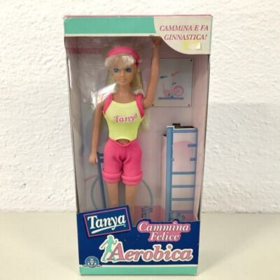 90er VINTAGE SINDY PUPPE AEROBIC TANYA AEROBICA MIB HASBRO SELTEN #JY