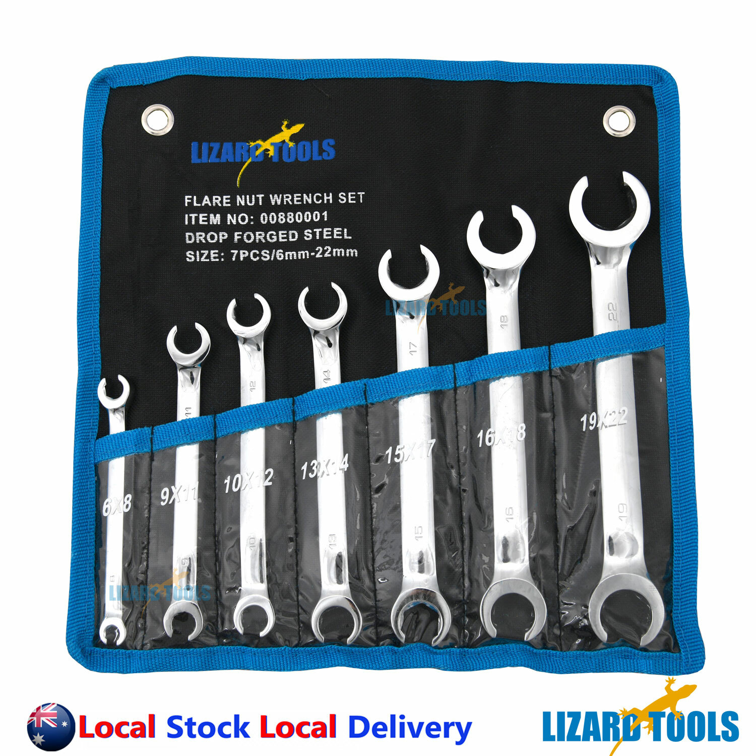 7 Pcs Trade Grade Flare Nut Spanners Set Brake Hydraulic Line Wrench