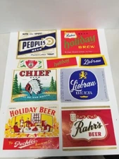 Vintage Oshkosh,WI Chief Oshkosh, Rarhs, And People's Beer Bottle Label Lot