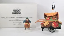 Dept. 56 Christmas Village Accessory ~ Chelsea Market Fruit Monger & Cart #58130