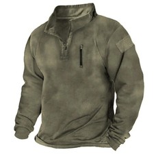 Men's Tactical Outdoor Jacket Sweatshirt Combat Warm Zipper Pullover Hoodie Tops