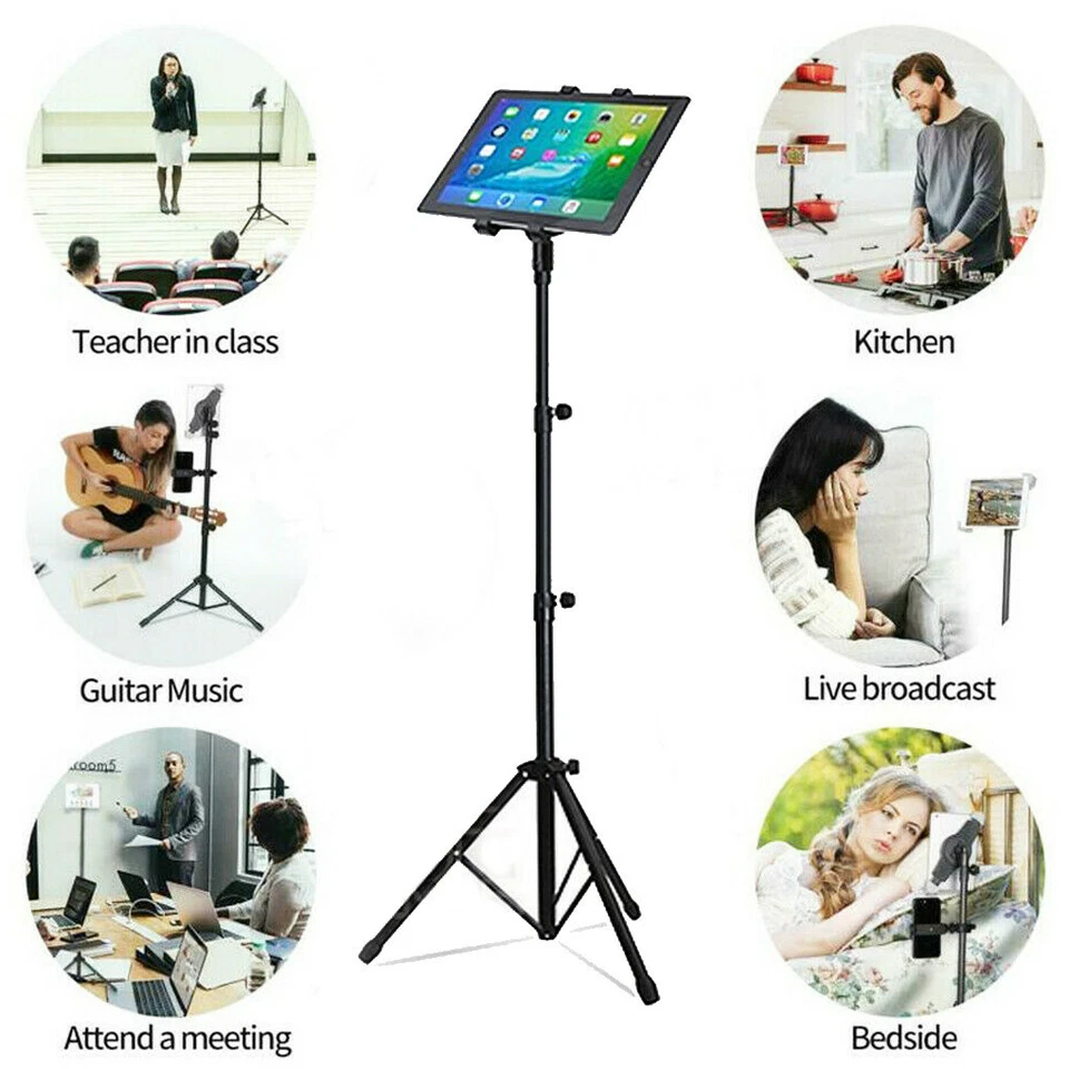 360° Rotation Firmly Floor iPad and Tablet Tripod Stand with Enhance Clamp Head - Image 4 of 4