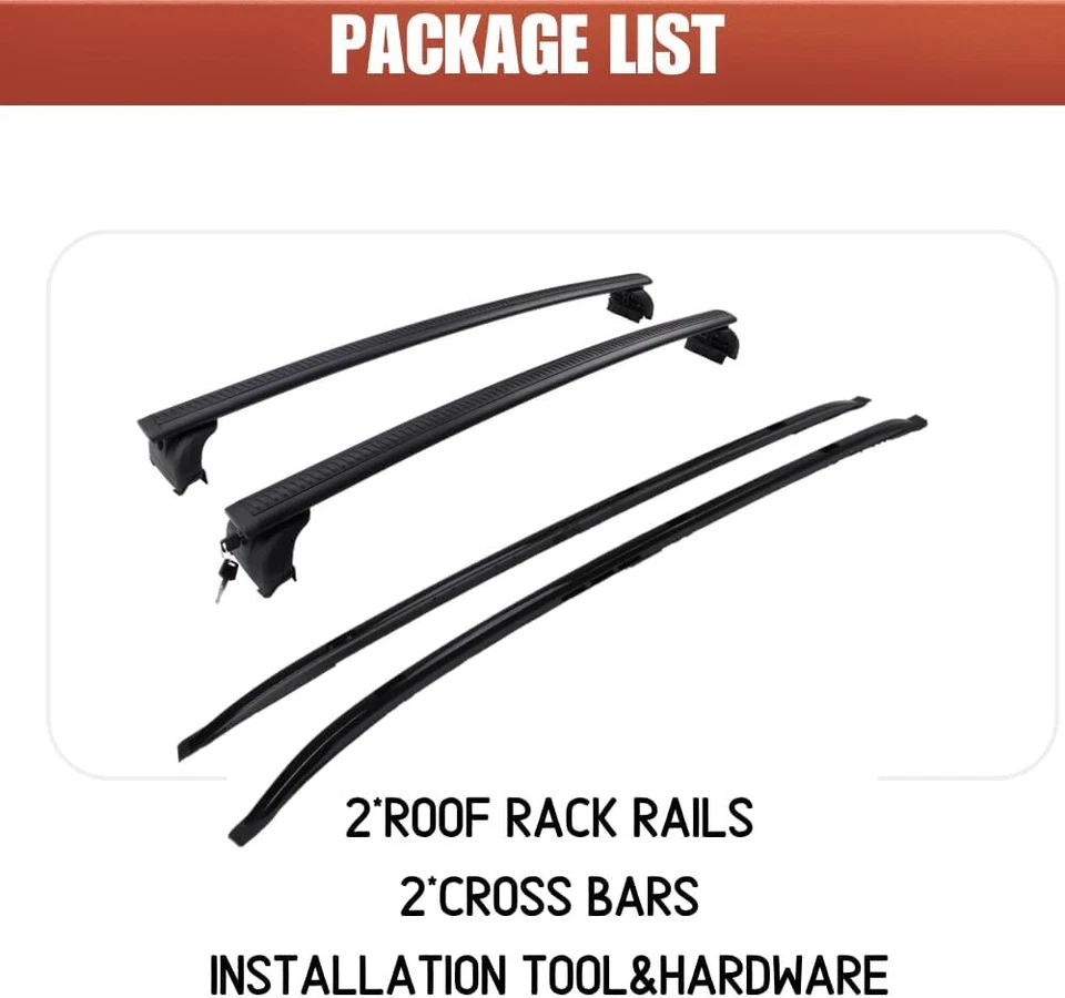 Barras transversales portaequipajes de techo de 4 piezas para equipaje Acura RDX 2019-2025 Foto 3 de 4