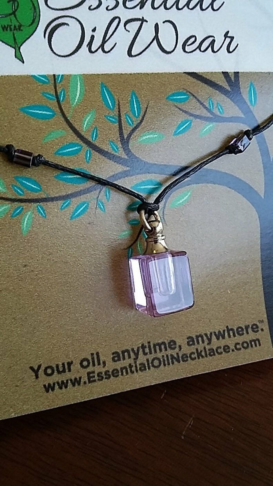 Aromatherapy Diffuser Necklace Purple Glass