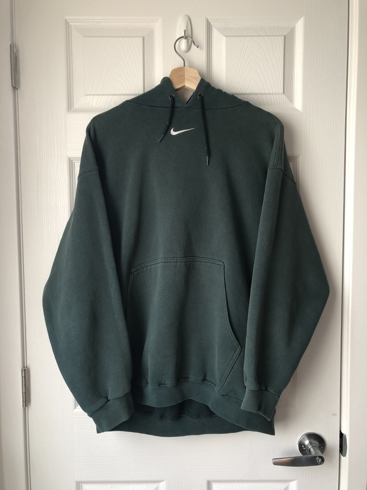 profundamente tenga en cuenta Olla de crack Vintage Nike Essential Forest Green Center Swoosh Hoodie Large 90s Tag |  eBay