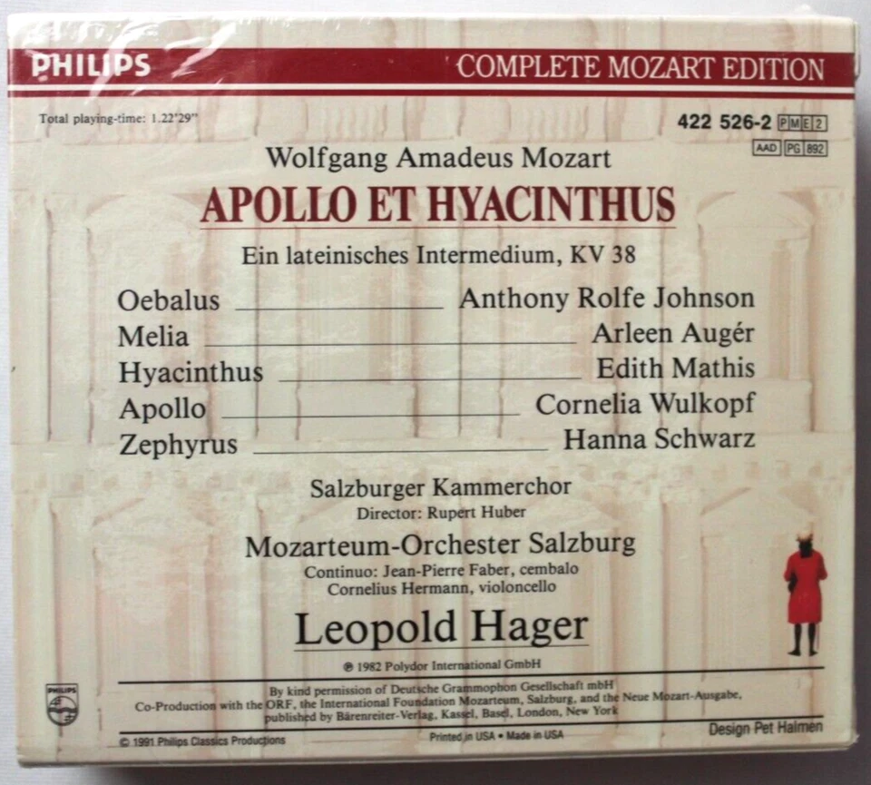 MOZART APOLLO ET HYACINTHUS [NEW CD] 2CD PHILIPS COMPLETE MOZART ED VOL 26 Foto 3 de 4