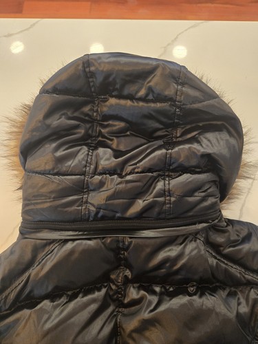 S13/NYC Women's Alps Metallic Powder Down Jacket Black Faux Fur Hooded Sz XL - Picture 5 of 18