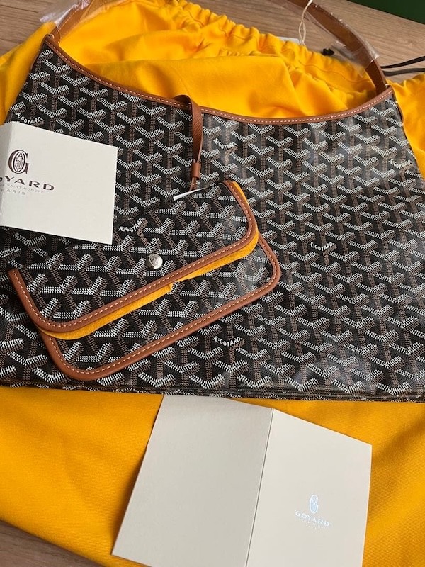 Goyard Boheme Hobo Bag Shoulder Purse Pouch Brown Black Woman Auth