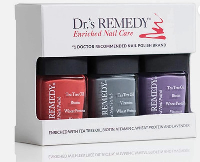 Dr s Remedy 3 Pack Nail Polish ALTRUISTIC Auburn/plucky plum/STABILITY Steel