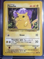 Pikachu 58/102 Set Base Near Mint Pokémon TCG Unlimited Yellow Cheeks Card Vintage