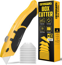 Auto Reload Utility Knife with 10 Preloaded SK5 Blades, Heavy Duty Box Cutter Re