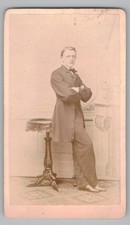 Antique CDV Guido Magerlein Handsome Young Man Mustache Suit Chemnitz Germany