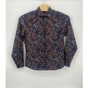 consequence men's dress shirt Mens CONSEQUENCE Floral Paisley Leafy Button Up Dress Shirt Size Large