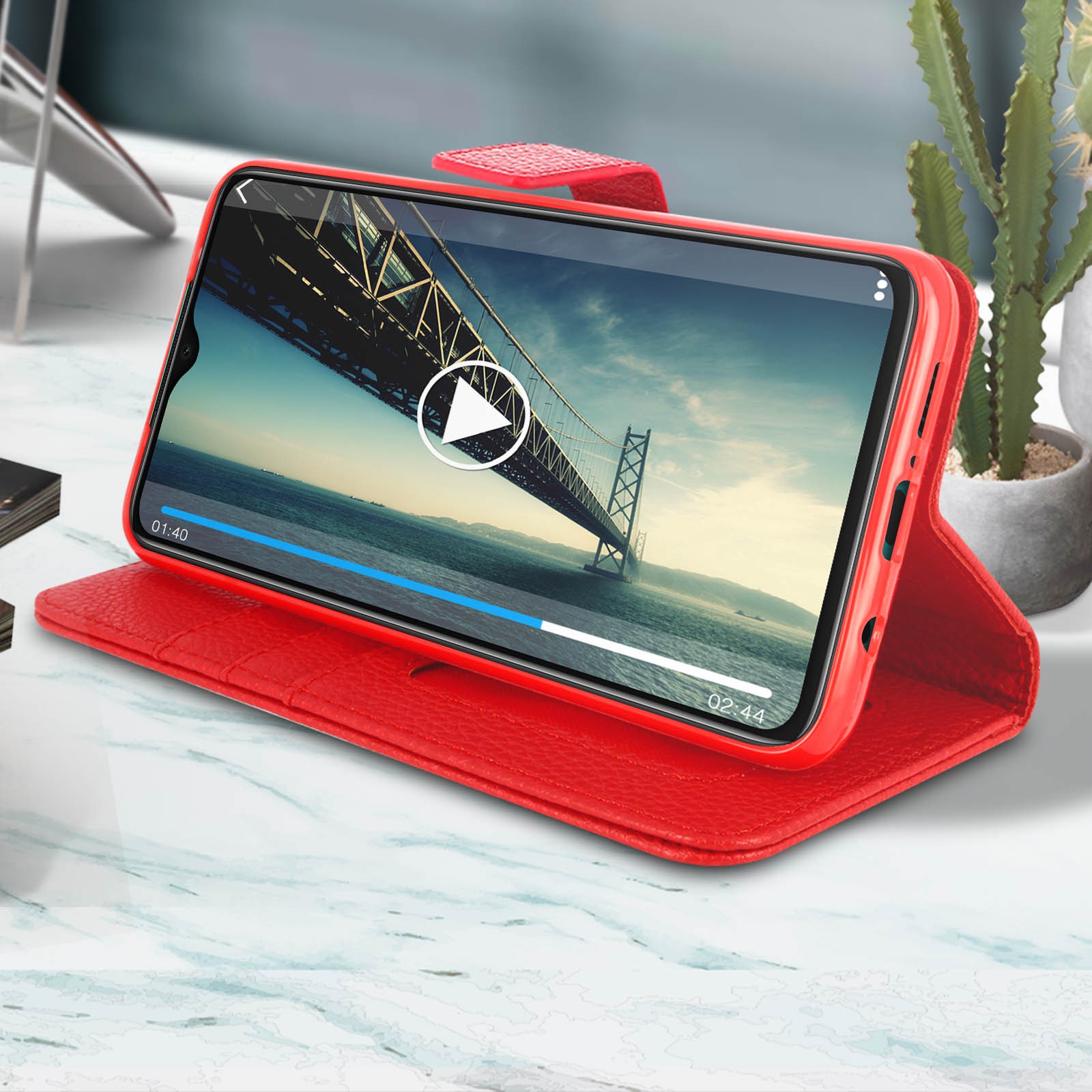 Housse slim Redmi Note 8 Pro rouge | Finition premium et coque silicone interne - 4