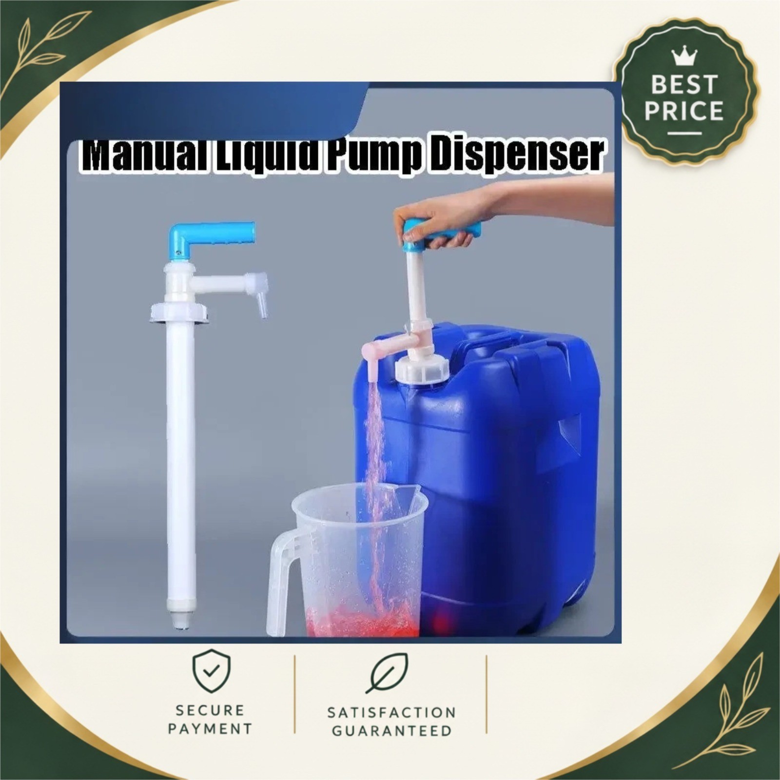 Manual Hand Fuel Pump Liquid Transfer Pump with Backflow Prevention