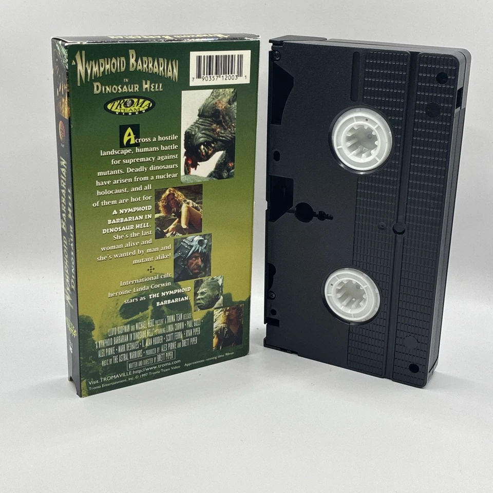 Nymphoid Barbarian in Dinosaur Hell VHS Tape 1997 Troma Team Lloyd Kaufman E2 - Image 2 of 2