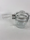 Vtg PYREX Clear Glass Flameware Double Boiler w/Lid 1.5 Qt Original #6283