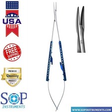 Soporte de aguja Castroviejo 18 cm microcirugía punta fina curva instrumentos dentales
