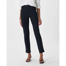 Quince Ultra Stretch Ponte Straight Leg Pants Women M Navy Office Career Capsule