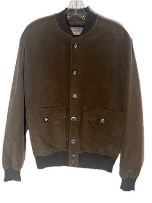 Private White VC Moleskin Bomber Jacket Brown Size 3 Handmade In England