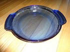 Vintage Anchor Hocking Cobalt Blue Deep Pie Plate Scalloped 9" Diameter 1 Qt USA — photo 2